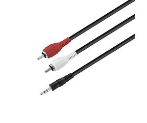 Câble audio 1,5 m 2x fiche jack RCA 3,5 mm stéréo