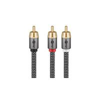 Câble audio 1 rca mâle - 2 rca mâles gold nylon tressé 5m
