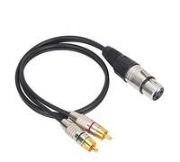 Câble Audio 1 XLR Femelle vers 2 RCA Mâle, Adaptateur de Fil de Raccordement de Câble D'interconnexion, Câble de Raccordement Répartiteur en Y pour équipement Audio de Cinéma Maison,(0,5 m)