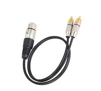 Câble Audio 1 XLR Femelle vers 2 RCA Mâle, Adaptateur de Fil de Raccordement de Câble D'interconnexion, Câble de Raccordement Répartiteur en Y pour équipement Audio de Cinéma Maison, Gaine(3m)