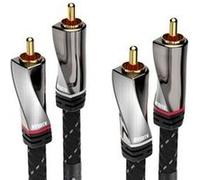 Câble audio, 2 fich. Rca mâles - 2 fich. Rca mâles, text. , doré, 2 m