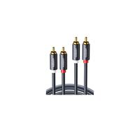 Câble audio 2 RCA (mâle) - 2 RCA (mâle) 2 m - gris