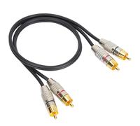 Câble audio 2 RCA mâle vers 2 RCA mâle de qualité supérieure avec connecteurs nickelés et technologie de paires torsadées pour une réduction