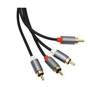 Câble Audio 2 RCA vers 2 RCA Double Blindage, Connecteurs Plaqués Or 3m