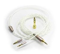 Câble audio 3,5 mm mâle et adaptateur 6,35 mm compatible avec casque Hifiman Ananda, Arya, Sundara, HE400SE, HE4XX, Edition XS (version 2 x 3,5 mm) 6N OCC cuivre monocristal plaqué argent