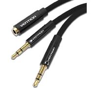 Câble audio 3,5 mm Mum vers 2x3,5 mm Dad Vention BBLBF 1 m (noir)