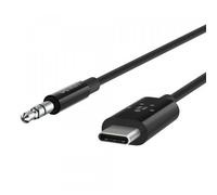 Câble audio 3.5 mm Rockstar avec connecteur USB C - F7U079BT03 - Noir BELKIN