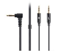 Câble audio 3,5 mm vers double 2,5 mm pour casque V8 V10 V12 construit en cuivre sans oxygène et conçu pour une performance stable (coude)