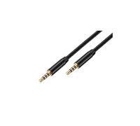 Câble Audio 3,5mm avec Connecteurs Plaqués Or en Nylon Tressé 3m Noir