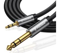 Câble Audio 3.5mm vers 6.35mm Stéréo Jack 5M,Nylon Tressé Jack Stéréo 6.35 Mâle vers 3.5 Mâle pour Lecteurs de DVD,Haut-parleurs,Table de Mixage,Cinéma Maison etc.