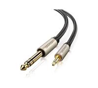 UGREEN Câble Audio Jack 3.5mm vers 6.35mm Câble Jack Stéréo Nylon Tressé Compatible avec Piano Électronique Amplificateur de Guitare Table de Mixage Ordinateur Smartphone Casque Chaîne HiFi (2M)