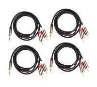 Câble audio 4X Jack 3,5 mm vers 2, répartiteur AUX, adaptateur stéréo mâle pour haut-parleur