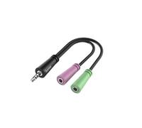 Hama Adaptateur audio Jack 3,5 mm 1 mâle - 2 femelles stéréo, Noir/Vert/Rose, Garantie 10 ans