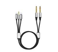 Câble Audio Adaptateur 3 en 1,USB C,Appareils IOS,Jack 3.5mm vers Double 6,35mm 1/4 TRS Stéréo Mâle 6.6FT/2M compatible avec iphone,Samsung pour Amplificateurs,enceintes,Table de Mixage