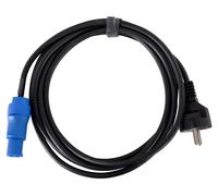 Pronomic Stage EUPP-3 Câble Secteur - Câble d’alimentation - Pour enceintes actives et projecteurs - Fiche Schuko vers fiche compatible Powercon - Couleur : Noir - Longueur : 3 m