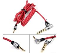 Câble Audio Aux 3.5mm Spiral pour Beats Pro Detox(Red) | pour Design spiralé, s'étend jusqu'à 1.5m, connecteur coudé, compatible Pro, et rouge