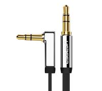 Câble audio AUX plat, mini-jack 3,5 mm, 1 m, argent