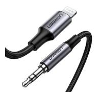 Câble audio auxiliaire pour iPhone MFI Lightning - mini jack 3,5 mm 1 m gris