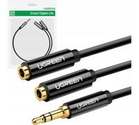 Câble Audio Aux Splitter Jack 3.5 Mm Ugreen Av123, 25Cm (Noir)