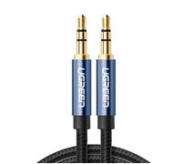 Câble audio AUX tressé résistant, mini-jack 3,5 mm, 1,5 m, bleu