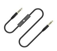 Câble audio AUX voiture de 1,2 m avec prise jack 3,5 mm pour casque téléphonique (noir)