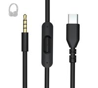 Câble audio auxiliaire de rechange USB-C vers jack 3,5 mm avec microphone en ligne et contrôle du volume, compatible avec Beats by Dr Dre Solo2/Solo3/Solo Pro, Studio2/Studio3/Studio Pro (noir)