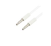 Câble Audio Auxiliaire Double Jack Mâle / Mâle 3.5mm Longueur 1m - Blanc