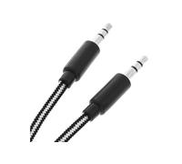 Câble Audio Auxiliaire Double Jack Mâle / Mâle 3.5mm Longueur 1m Noir