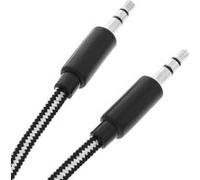 Câble Audio Auxiliaire Double Jack Mâle / Mâle 3.5mm Longueur 1m Noir