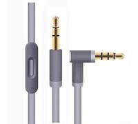 Câble audio avec micro pour Beats pour Solo2 Solo3, Studio2 Studio3 Pro et casque avec revêtement TPE et cuivre oxygène (gris)
