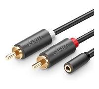 Ugreen 10561 Câble adaptateur Jack 3,5 mm femelle vers 2 RCA mâles stéréo 20 cm Noir