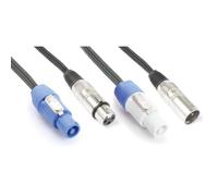 Câble audio combiné - PD Connex - 2m - Connecteurs Power A et B - XLR M/F - 16A max