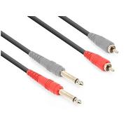 Câble Audio Cordon 2x Jack 6,35 Mono/2x RCA Mâle - 3m
