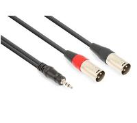 Câble Audio Cordon 2x XLR Mâle/Jack 3,5 Stéréo - 1,5m