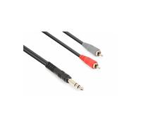 Cordon jack 6,35 stéréo / 2 x RCA mâle, 1,5 m-