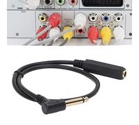 Câble Audio de 0,5 M, pour Guitares, Instruments de Musique, Haut-parleurs Câble D'extension Audio Stéréo à Angle Droit Mono 1/4 Mâle vers Femelle