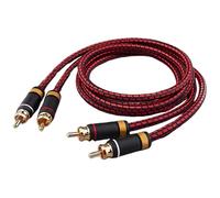 Câble Audio de 1 Paire 3, 3 Pieds de Long Long épaississe du cuivre coaxial en cuivre sans oxygène Cordon blindé à Double Blindage avec connecteur plaqué Or 24k