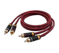 Câble Audio de 1 Paire 6, 6 Pieds de Long épaissison épaissis cuivre sans oxygène Corable coaxial numérique Double Cordon blindé avec Audio connecteur plaqué Or 24k, coaxial, numérique, Optique