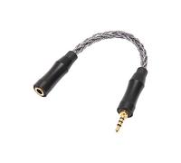 Câble audio de 3,5 mm à 2,5 mm, adaptateur pour écouteurs femelle/mâle, câble audio sans perte à 8 brins avec noyau en cuivre monocristallin et connecteurs plaqués or pour un son (Gris froid)