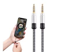 Câble audio de 3,5 mm en nylon tressé - Câble jack auxiliaire mâle à mâle de 1,5 m à 3 m pour système audio - Compatible avec les écouteurs, haut-parleurs, chaîne stéréo à la maison - Hi-F