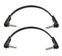 Câble Audio DE 3,5 mm, zdyCGTime Angle Droit 4 pôles 1/20,3 cm Prise stéréo 3,5 mm/mâle vers 4 pôles à Angle Droit 1/20,3 cm Fiche 3,5 mm/mâle aux Casque Cable-0.5feet