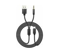 Câble audio de charge pour iPhone, dongle multifonction avec prise auxiliaire 3,5 mm et cordon tressé en nylon, idéal pour une diffusion audio et