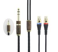 Câble audio de rechange compatible avec Audeze LCD-2 LCD-4 LCD-3 LCD-X LCD-XC, MM-500 Casque 7N OCC en cuivre plaqué argent, coque en bois de noyer, adaptateur de 3,5 mm/6,35 mm
