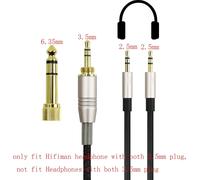 Câble audio de rechange compatible avec casque Hifiman HE400S, HE-400I, HE-400i (version double connecteur 2,5 mm), HE560, HE-350, HE1000, HE1000 V2 3,5 mm/6,35 mm vers double prise mâle 2,5 mm 3 m