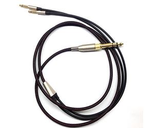 Câble audio de rechange compatible avec casques Denon AH-D600, AH-D7200, AH-D7100, AH-D9200, AH-D5200, Meze 99 Classics, Focal Elear - Noir - 2 m