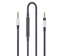 Câble audio de rechange compatible avec les casques Sennheiser PXC550, PXC480, cordon audio compatible avec iPhone, compatible avec iPod, iPad, avec micro intégré et contrôle du volume à distance