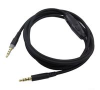 Câble audio de rechange pour casque Cloud 3,5 mm en nylon pour cordon auxiliaire tressé connecteurs plaqués or 2 m Noir