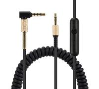 Câble audio de rechange pour casque Marshall - Compatible avec casque Monitor II Major 2 II Major 3 III Major 4 IV Mid - Câble jack stéréo 3,5 mm - 1,2 m - Microphone en ligne / télécommande - Noir
