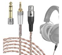 Câble audio de remplacement amélioré argenté Geekria Apollo, compatible avec Beyerdynamic DT 900 PRO X, DT 770 PRO X, 6,35 mm/3,5 mm - câble pour casque (10 ft / 3 m)