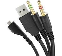 OKULI Câble Audio de Remplacement Compatible avec SteelSeries Arctis 3, 5 & 7 Casque Écouteurs - 3.5mm + USB